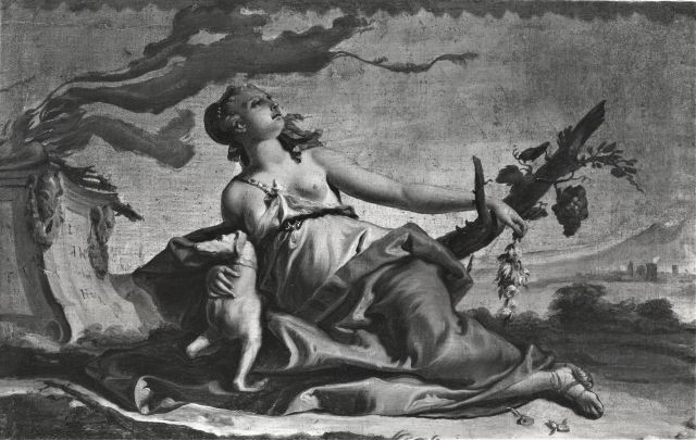 Anonimo — Tiepolo Giovanni Battista - seguace - sec. XVIII - Allegoria della Fedeltà (?) — insieme